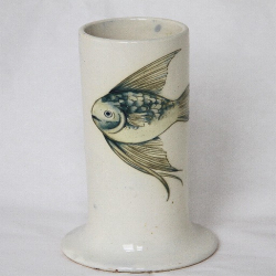William Moorcroft Fish Pattern Cylindrical Lamp Base. Circa 1935