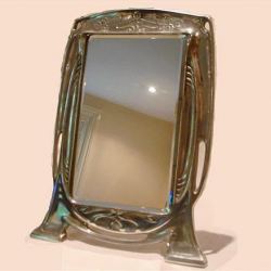 Argentor Pewter Easel Mirror. Circa 1900