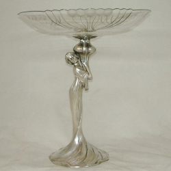WMF Silver Plated & Engraved Crystal Fruit Stand