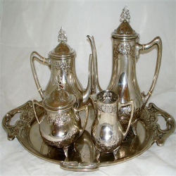 Silver Plated WMF Tea & Coffee Set with Tray. Circa 1906