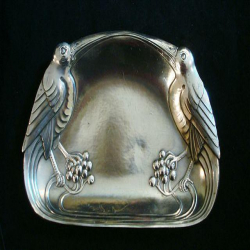 Silver Plated WMF Visiting Card Tray with Stylised Birds