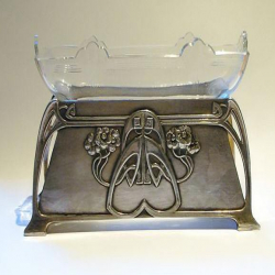 Silver Plated WMF Flower Dish with Original Crystal Cut Glass Liner