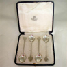 Asprey Set of Four Silver Bridge Spoons each with a Playing Card Motif