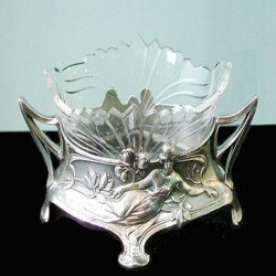 Silver Plated WMF Flower Dish with Original Cut Crystal...