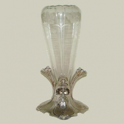 Art Nouveau Silver Plated Flower Holder with Original...
