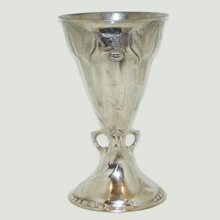 Kayserzinn Pewter Vase Designed by Hugo Leven. Circa 1900