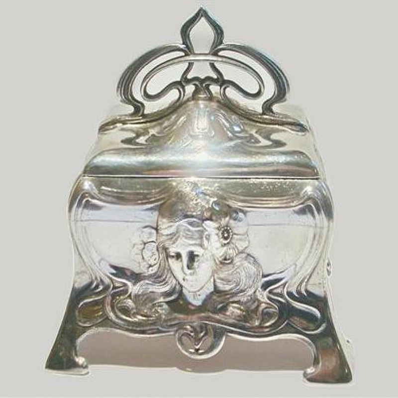 Silver Plated WMF Jewel Casket. Circa 1900