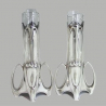 Pair of WMF Silver Plated Vases with Clear Crystal Glass Liners. Circa 1900