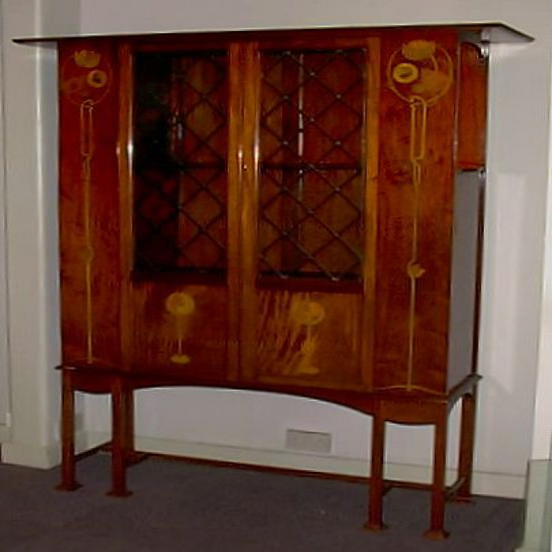 Inlaid Mahogany Display Cabinet. English. Circa 1900