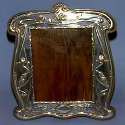 Antique Silver Frame with Oak Back. Circa 1901