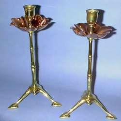 Pair of Benson candlesticks. Circa 1900
