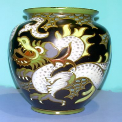 Antique Gouda Ceramic Vase. Circa 1905