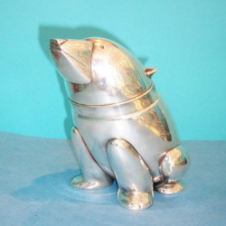 Silver Plated Cocktail Shaker in the Form of a Bear. Circa 1930
