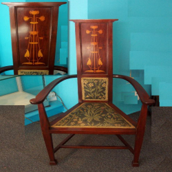 English Art Nouveau Mahogany Chair. Circa 1900