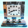 Art Deco Chrome & Marble Clock with Eight Day Movement