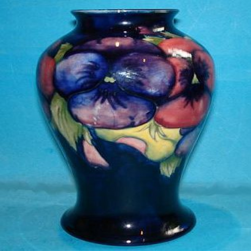 William Moorcroft Pansy Vase. Circa 1915