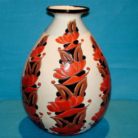 Sambi Llotte Belgium Ceramic Art Deco Vase. 1926