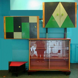 Modernist Record or Book Cabinet with Matching Magazine...