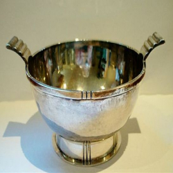 R. E. Stone Arts & Crafts Silver Bowl. Hallmarked R.E.S....