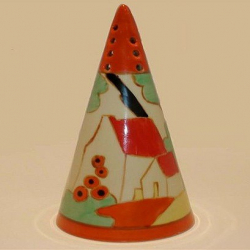 Royal Staffordshire Pottery by Clarice Cliff Conical Sugar Sifter. Circa 1938