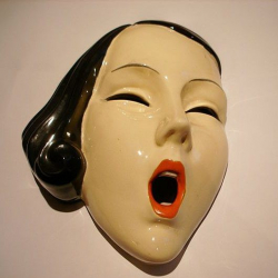 Art Deco wall mask. Stamped Czechoslovakia, Model number...
