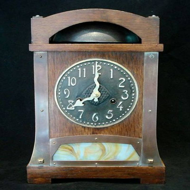 Arts & Crafts Oak Mantle Clock Circa 1905