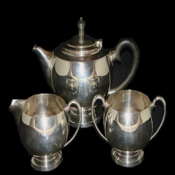 James Dixon & Son Silver Three Piece Tea Set. 1938