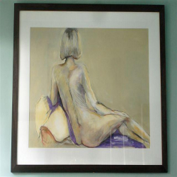 Allissia De Lucy Reclining Nude. Mixed Media. Circa 1988