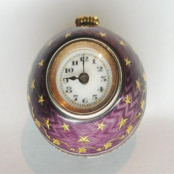 Rolex Silver & Enamel Spherical Ball Fob Watch. 1918