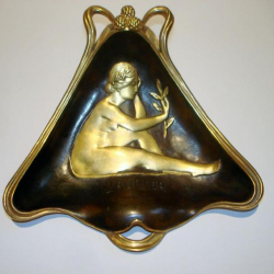 French Gilt Bronze Vide Poche Entitled Laurier. Circa 1900