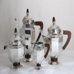 Christofle/Gallia French Art Deco Silver Plated Four Piece Tea Set. Circa 1930
