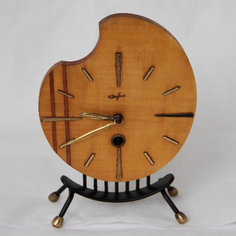 Vintage Orfac Brass & Teak Pendulum Clock. Circa 1960