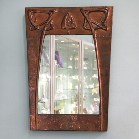 Arts & Crafts Copper Wall Mirror with Original Mirror. Circa 1900