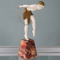 Demetre Chiparus Bronze & Ivory Hoop Dancer. Circa 1925