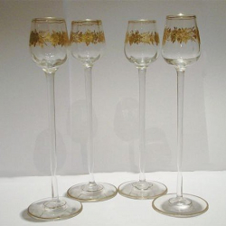 Four Art Nouveau German or Austrian Glasses.  Circa 1900