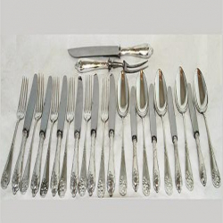 Silver Plated Flatware by WMF with Ivy Leaf Design. Circa...
