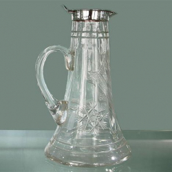 Hukin & Heath Silver & Cut Glass Decanter. Hallmarked Birmingham 1920