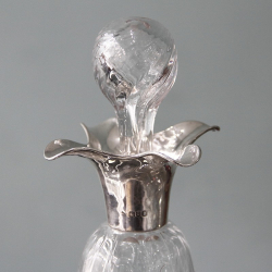 William Comyns Silver Topped Art Nouveau Glass Decanter