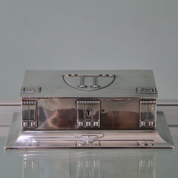 Silver Plated WMF Secessionist Jewel Box with Original Lined Interior