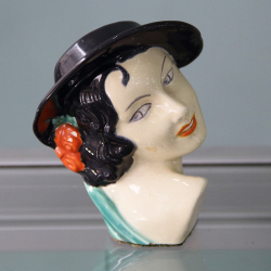 Art Deco Ceramic Bust Czechoslovakia. Circa 1930