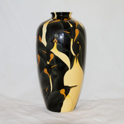 Large Ceramic Art Deco Vase Decorated with Penguins in the Manner of Charles Cotteau