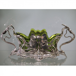WMF Art Nouveau Silver Plated Flower Dish with Butterfly...
