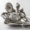 WMF Art Nouveau Silver Plated Inkstand with Crystal Cut Glass Inkwell