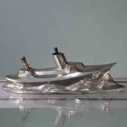 Rare Pewter Boat Table Cigar Lighter by Kayserzinn