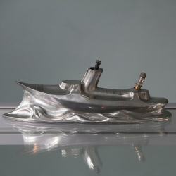Rare Pewter Boat Table Cigar Lighter by Kayserzinn