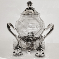 Juventa Silver Plated Punch Bowl with Matching Punch Cups
