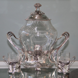 Juventa Silver Plated Punch Bowl with Matching Punch Cups