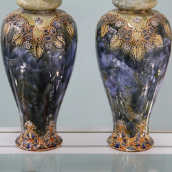 Royal Doulton Pair of Art Nouveau Stoneware Vases