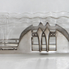 WMF Secessionist Design Flower Dish with Original Cut Glass Liner