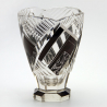 Karl Palda Bohemian Art Deco Clear and Black Enameled Vase